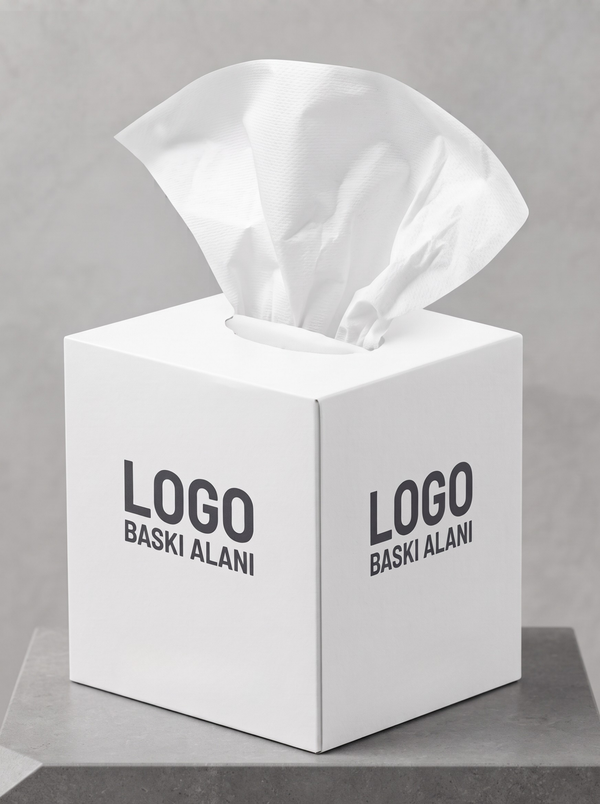Logo Baskılı Küp Kutu Mendil