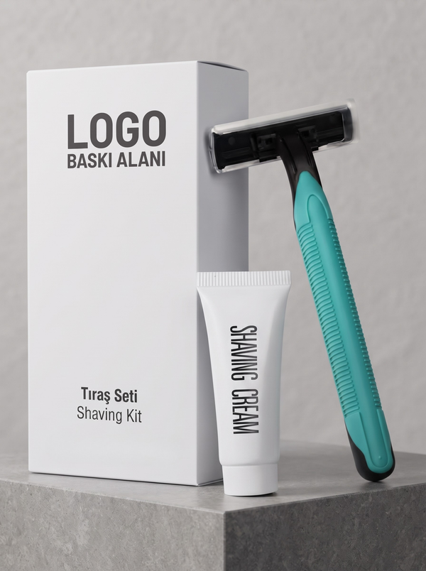 Logo Baskılı Kutulu Tıraş Seti